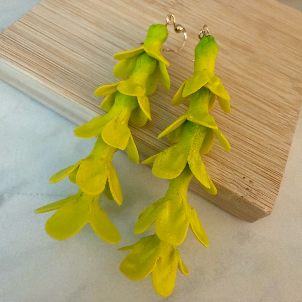 Vibrant Pakalana Yellow Floral Earrings
